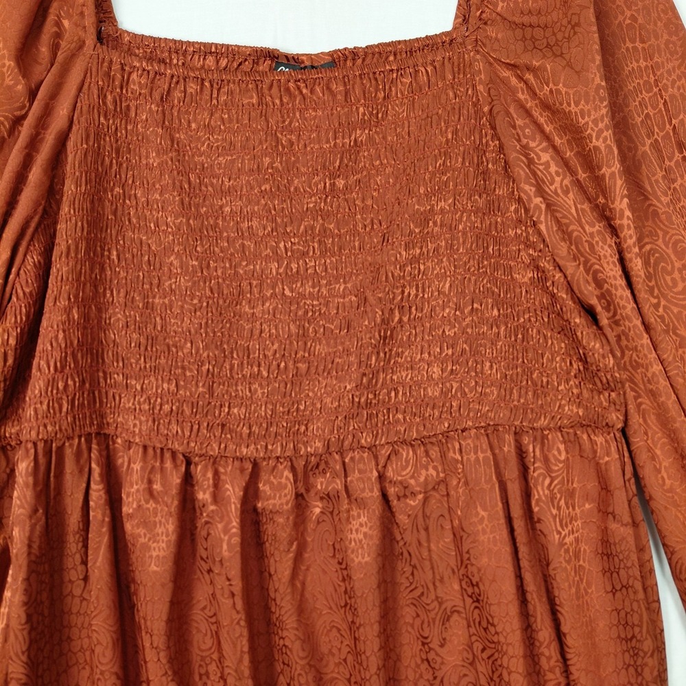 NWT Peasant Dress XXL Square Neck Smocked Bodice Puff Long Sleeves BOHO Prairie - Picture 7 of 15